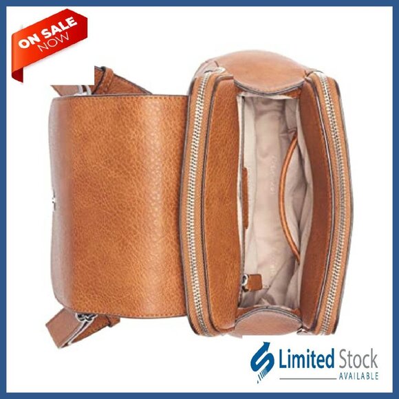 Vegan Leather Backpack with Flap and Interior Organization for Daily Use